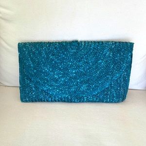 Vintage Shiraleah Straw Envelope Clutch Purse